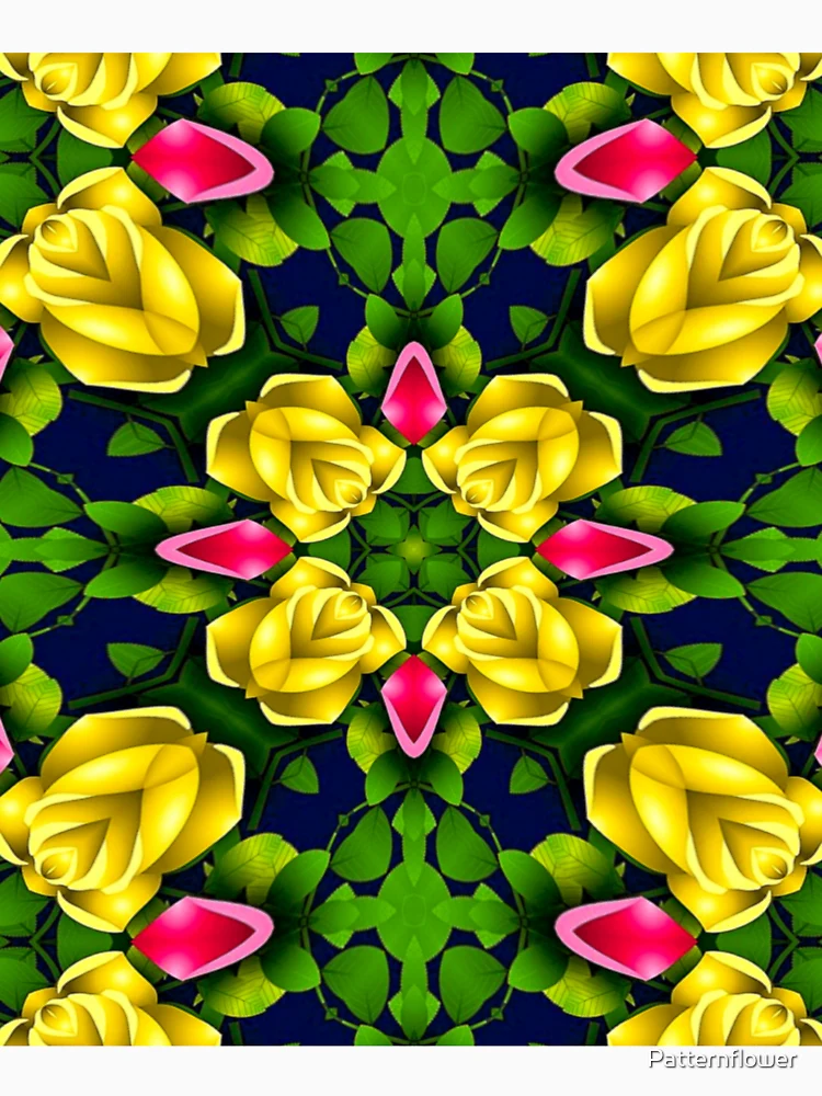 Thumbnail 7 of 7, Classic T-Shirt, Red Yellow Roses Pattern designed and sold by Patternflower.