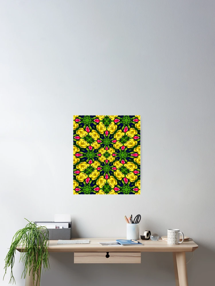 Thumbnail 2 of 3, Poster, Red Yellow Roses Pattern designed and sold by Patternflower.