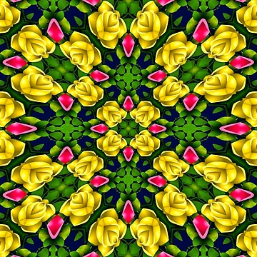 Artwork thumbnail, Red Yellow Roses Pattern by Patternflower