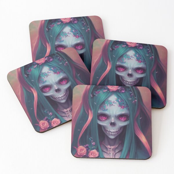 Item preview, Hawaii's anime girl  detailed skull designed and sold by AmazinfArt.