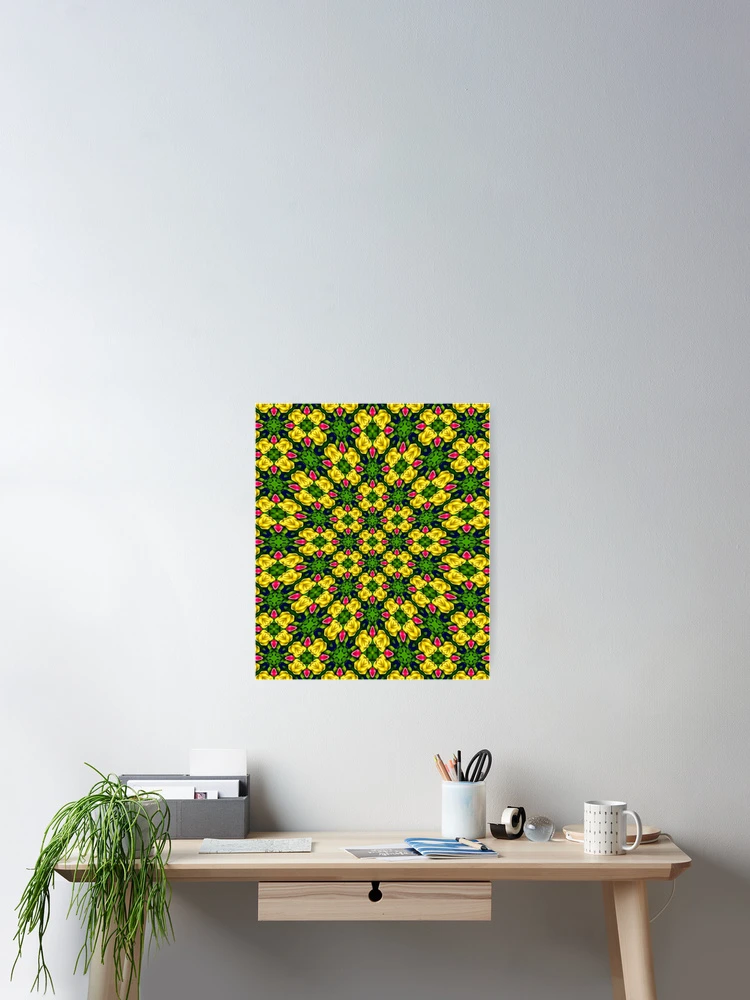 Thumbnail 2 of 3, Poster, Red Yellow Roses Pattern designed and sold by Patternflower.
