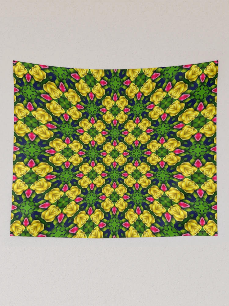 Thumbnail 2 of 3, Tapestry, Red Yellow Roses Pattern designed and sold by Patternflower.