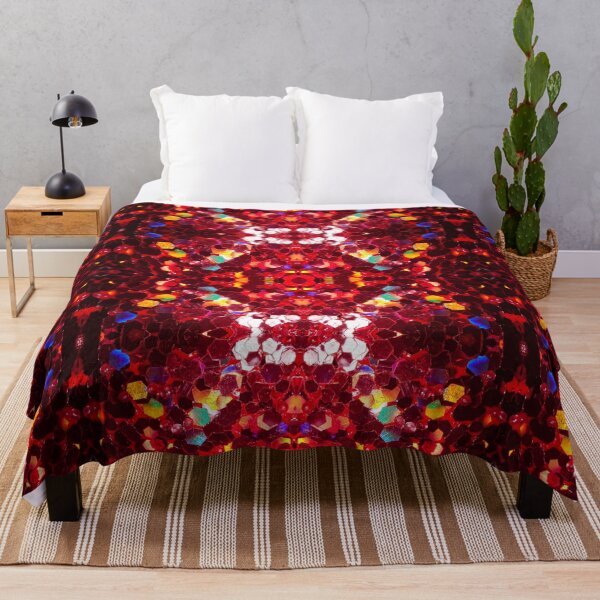 Item preview, Red abstract mosaic shiny faux glitter pattern Mandala (Photo of Glitter - Not Reflective) designed and sold by PLdesign.