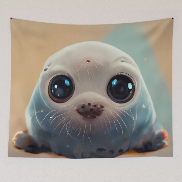 Item preview, Cute Baby Seal Portrait Painting designed and sold by Pet Shelter.