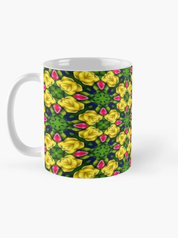 Thumbnail 5 of 6, Coffee Mug, Red Yellow Roses Pattern designed and sold by Patternflower.