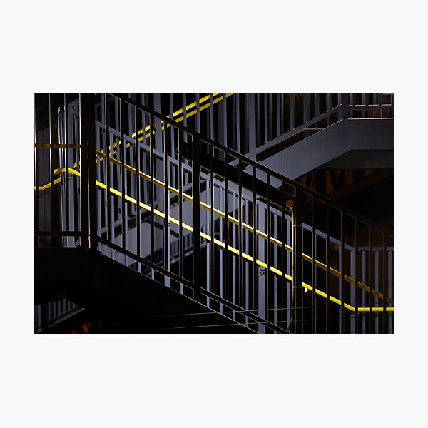 Dark And Yellow Stairway Photographic Print