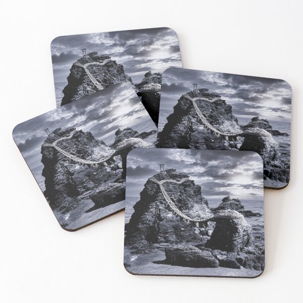 Item preview, Beautiful Meoto Iwa Married Love Rocks Japan Art Print - Night Color designed and sold by XIX361ART.