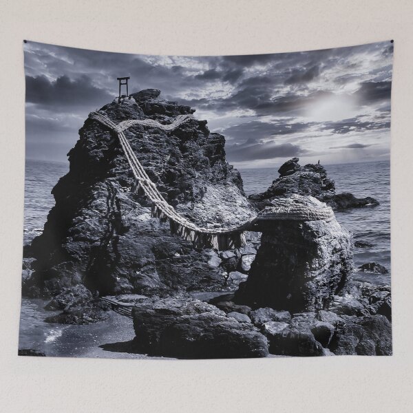Item preview, Beautiful Meoto Iwa Married Love Rocks Japan Art Print - Night Color designed and sold by XIX361ART.