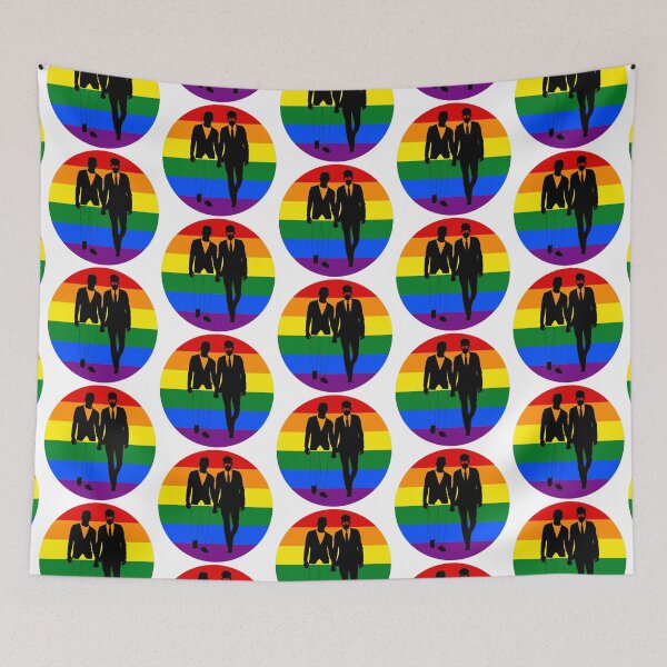 Item preview, Two guys holding hands rainbow - from Bent Sentiments designed and sold by bentsentiments.