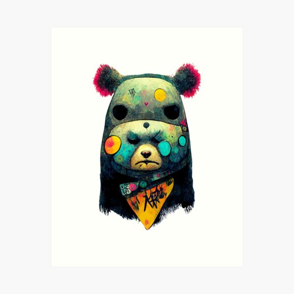 Hong KongMackJakorsGenuine Leather Summer Bear Graffiti Underarm