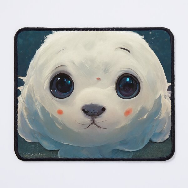 Item preview, Cute White Baby Seal Portrait Painting designed and sold by Pet Shelter.