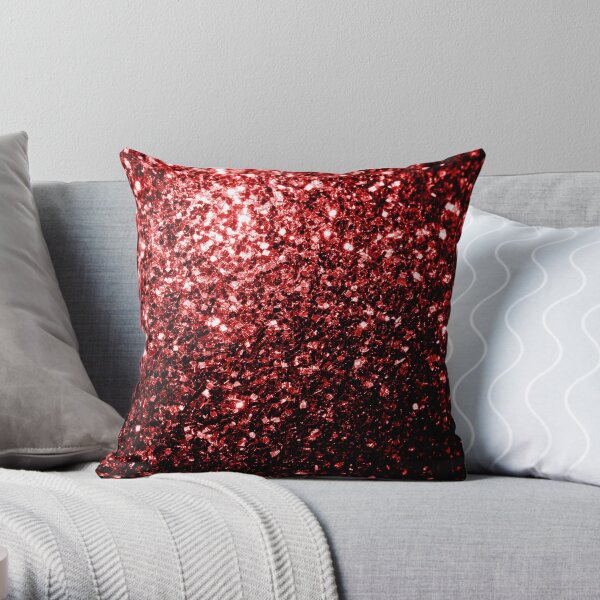 Beautiful Glamour Red Glitter sparkles Throw Pillow