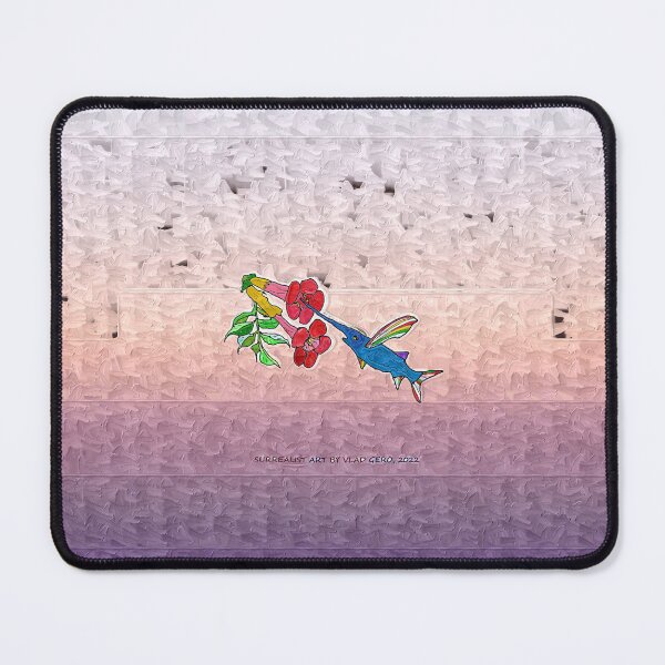 Item preview, Surrealist Hummingbird Fish with Flowers designed and sold by VladGero.