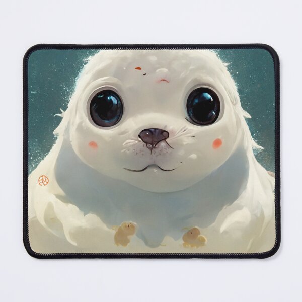 Item preview, Cute Baby Seal Portrait Painting. Marshmallow Fluffy Baby Seal Art. designed and sold by Pet Shelter.
