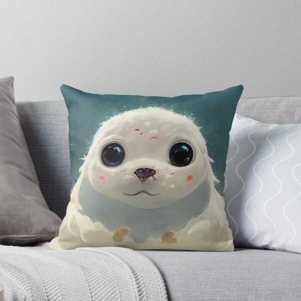Item preview, Cute Baby Seal Portrait Painting. Marshmallow  Fluffy Baby Seal Art.  designed and sold by Pet Shelter.