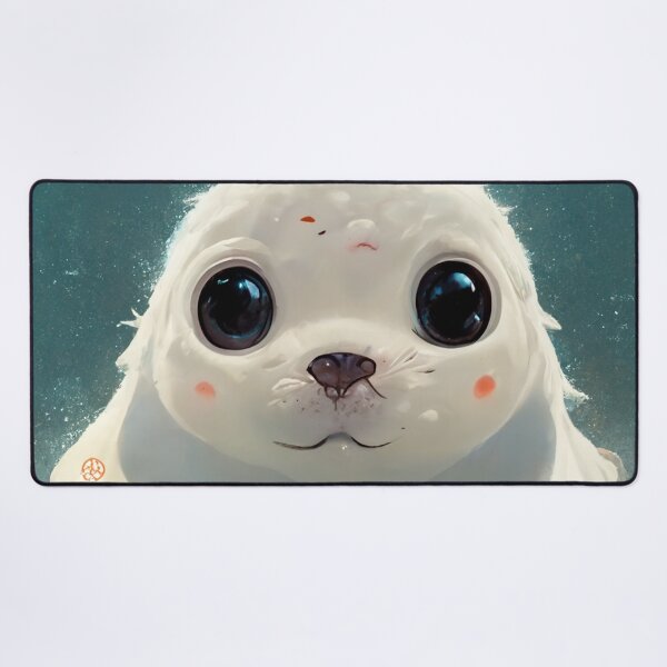 Item preview, Cute Baby Seal Portrait Painting. Marshmallow Fluffy Baby Seal Art. designed and sold by Pet Shelter.