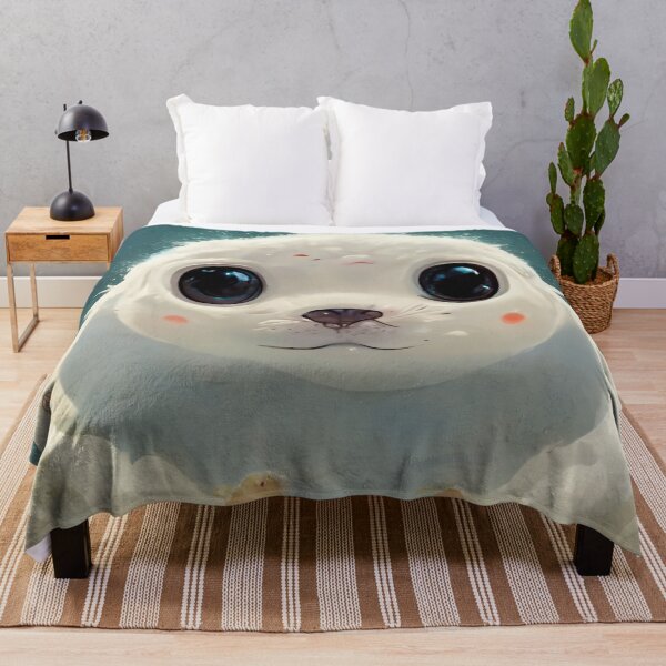 Item preview, Cute Baby Seal Portrait Painting. Marshmallow Fluffy Baby Seal Art. designed and sold by Pet Shelter.