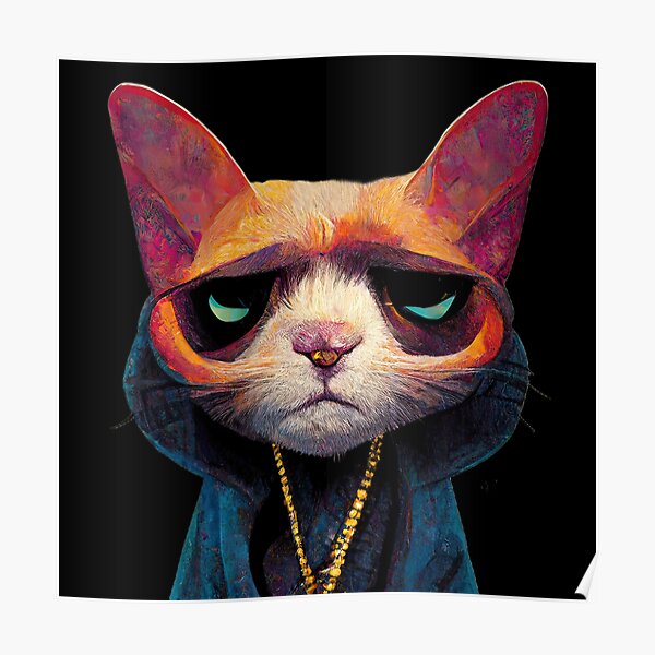 "Gangster Kitty Cat" Poster for Sale by Solemny Redbubble
