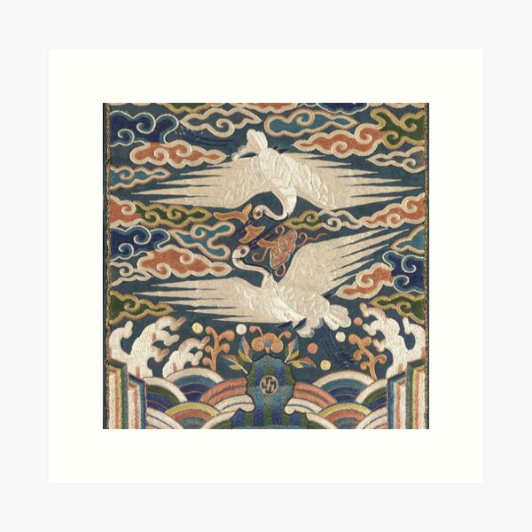 Item preview, Badge (Hyungbae) of Upper Civil Rank with Two Cranes during Joseon dynasty  designed and sold by JapaneseArtShop.