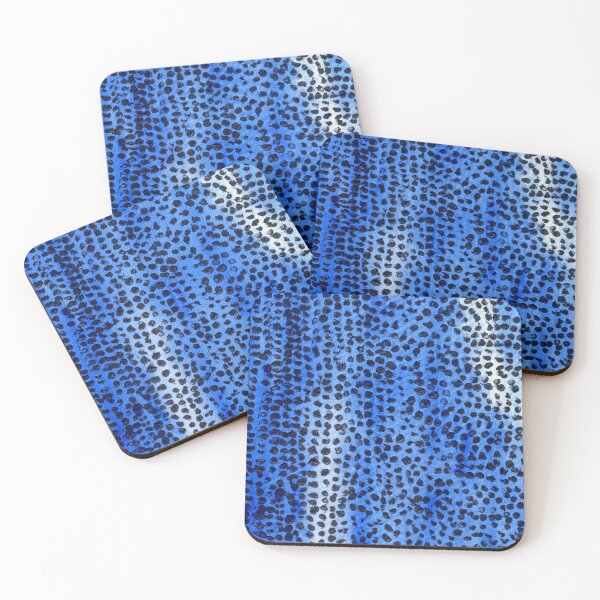 Item preview, Black Painted Spots Blue Background designed and sold by KeksWorkroom.