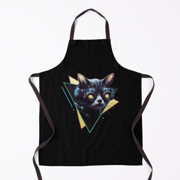 Item preview, Cyberpunk Cat Wearing Goggles Triangles designed and sold by OmmeDesigns.