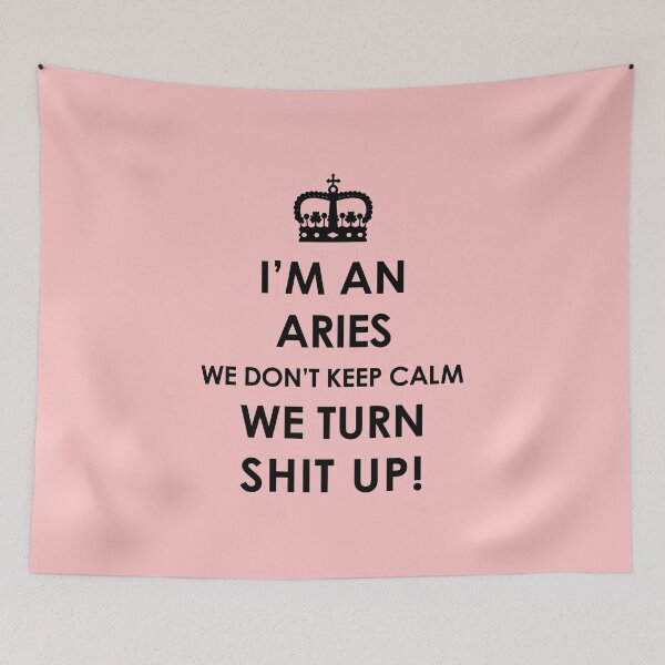 Item preview, Aries Zodiac Cool Funny Turn Shit up designed and sold by smily-tees.