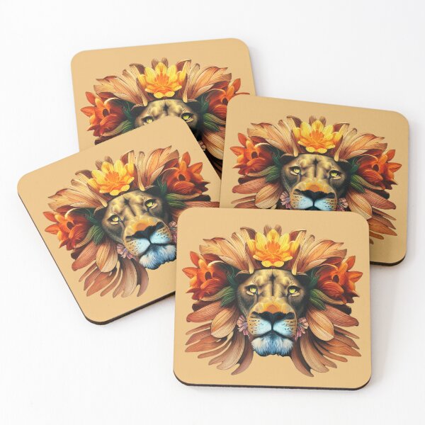 Item preview, lion & flowers designed and sold by MAV-Arts.