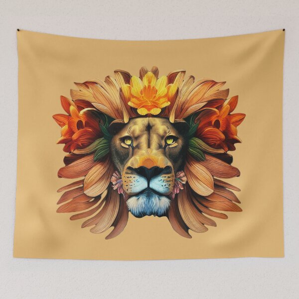 Item preview, lion & flowers designed and sold by MAV-Arts.