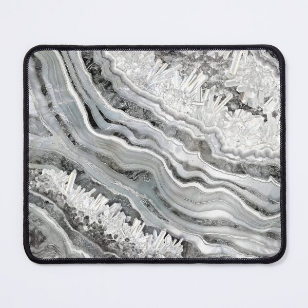 Item preview, Black White and Silver Geode Digital Art designed and sold by k9printart.