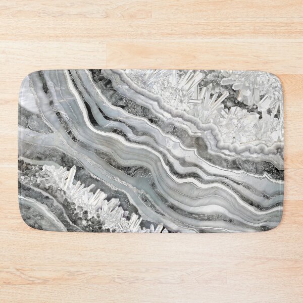 Item preview, Black White and Silver Geode Digital Art designed and sold by k9printart.