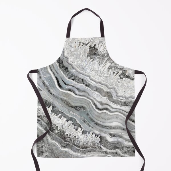 Artikelvorschau, Schwarz-weiße und silberne Geode Digital Art entworfen und verkauft von k9printart.