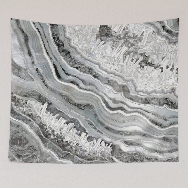 Item preview, Black White and Silver Geode Digital Art designed and sold by k9printart.