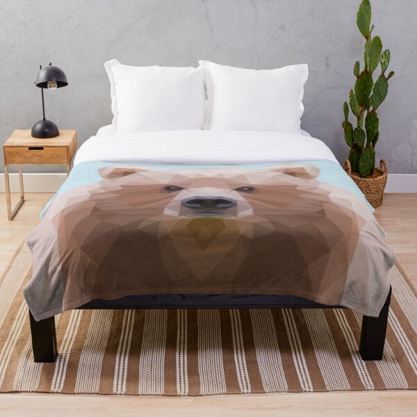 Item preview, Cute geometric bear on a light blue background designed and sold by ajo-rb.