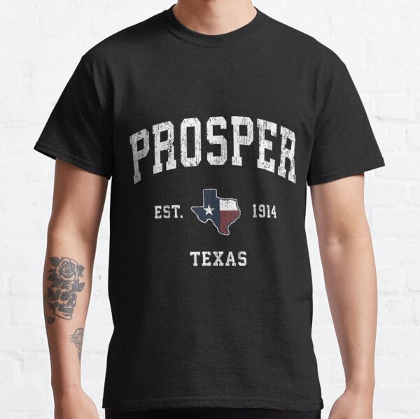 Dallas Texas TX Vintage Varsity Sports Navy Text T-Shirt