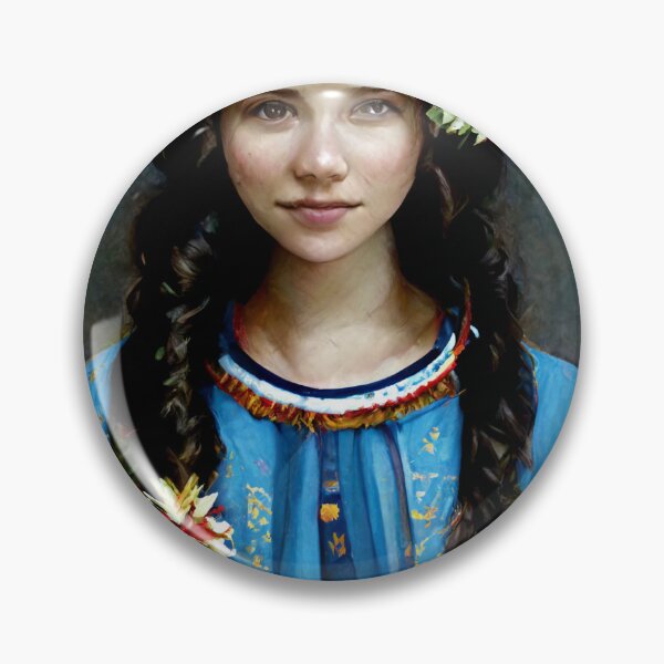 Item preview, Ukrainian girl with floral crown designed and sold by WeirdStation.