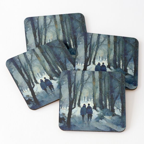 Item preview, Walking through snowed road in woods designed and sold by WeirdStation.
