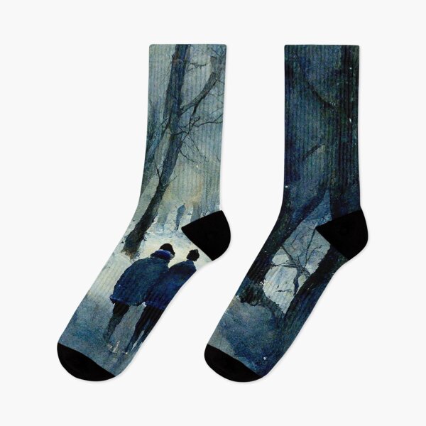 Item preview, Walking through snowed road in woods designed and sold by WeirdStation.