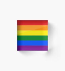 Gay Pride Rainbow Flag Acrylic Block
