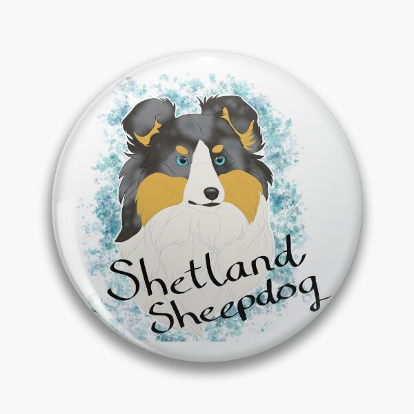 Item preview, Shetland Sheepdog - blue merle tricolour watercolour and breedname designed and sold by Cynthiaetal.
