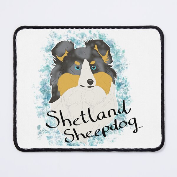 Item preview, Shetland Sheepdog - blue merle tricolour watercolour and breedname designed and sold by Cynthiaetal.