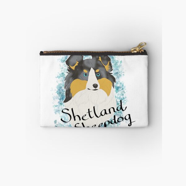 Item preview, Shetland Sheepdog - blue merle tricolour watercolour and breedname designed and sold by Cynthiaetal.