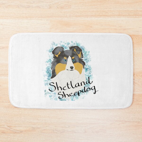 Item preview, Shetland Sheepdog - blue merle tricolour watercolour and breedname designed and sold by Cynthiaetal.