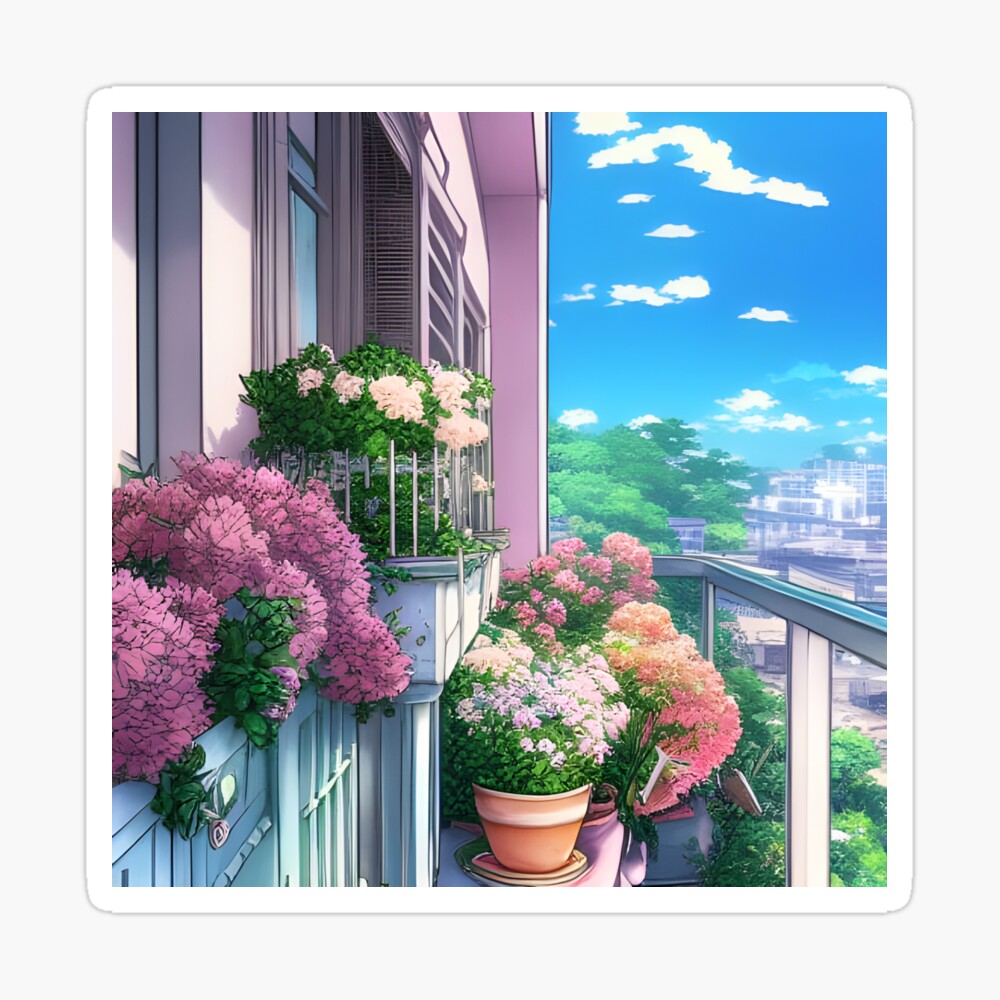 11] Flora Sweet Balcony Anime Style Print