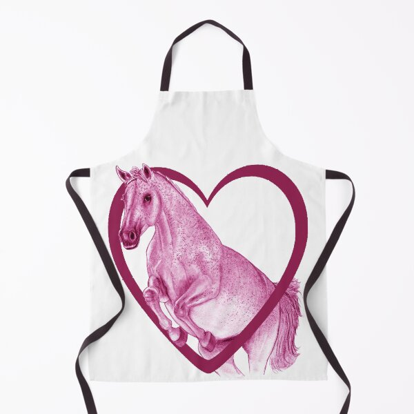 Item preview, Jumping gray horse with a heart - pink colorized version designed and sold by SylvieG18.