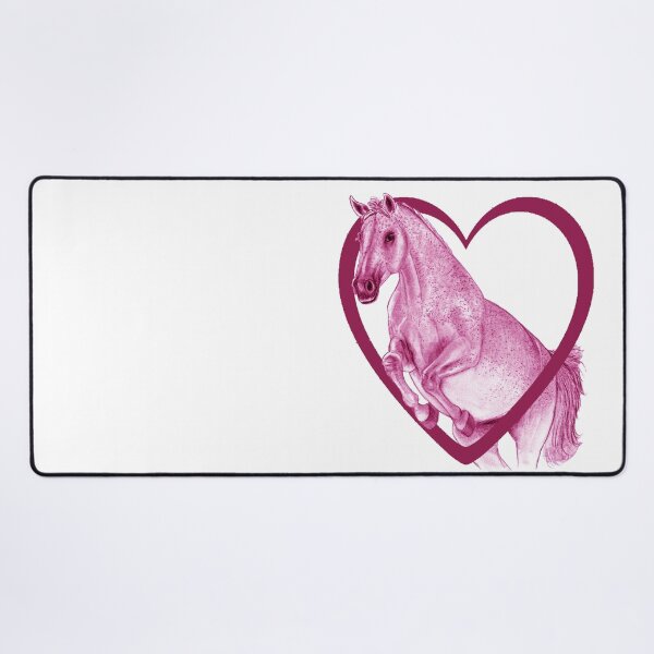 Item preview, Jumping gray horse with a heart - pink colorized version designed and sold by SylvieG18.