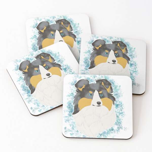 Item preview, Shetland Sheepdog - blue merle tricolour watercolour designed and sold by Cynthiaetal.