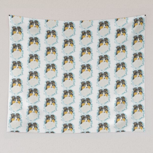 Item preview, Shetland Sheepdog - blue merle tricolour watercolour designed and sold by Cynthiaetal.