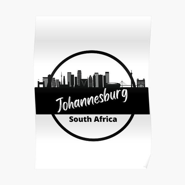 "Johannesburg South Africa Cityscape Skyline Silhouette" Poster for