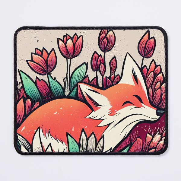 Item preview, fox & flowers designed and sold by MAV-Arts.