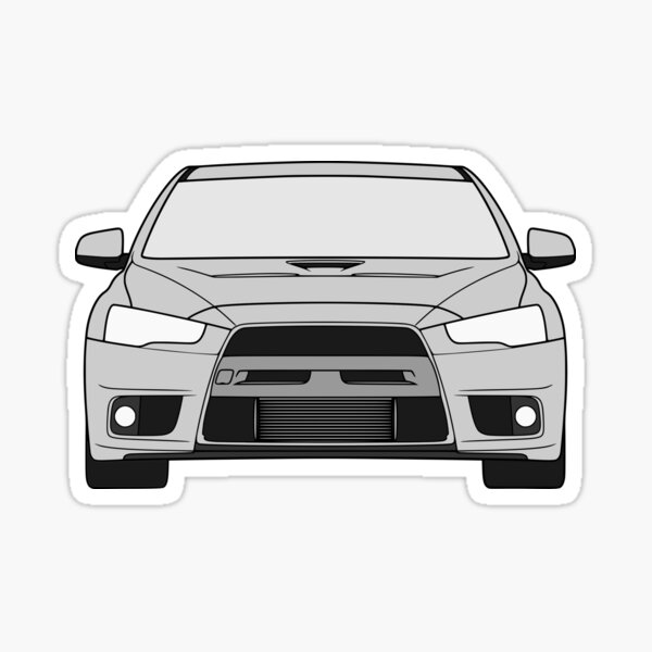 "Mitsubishi Lancer EVO X silver color" Sticker for Sale by EdimDesign